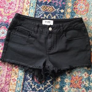 PINK black denim shorts